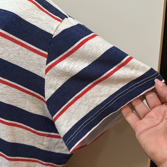 Sundry Striped Navy and Red T-Shirt M - Picture 2 of 10